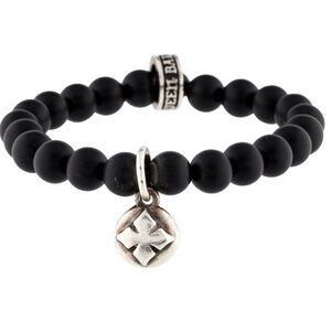 QUEEN BABY STERLING SILVER 925 ONYX CHARM BRACELET